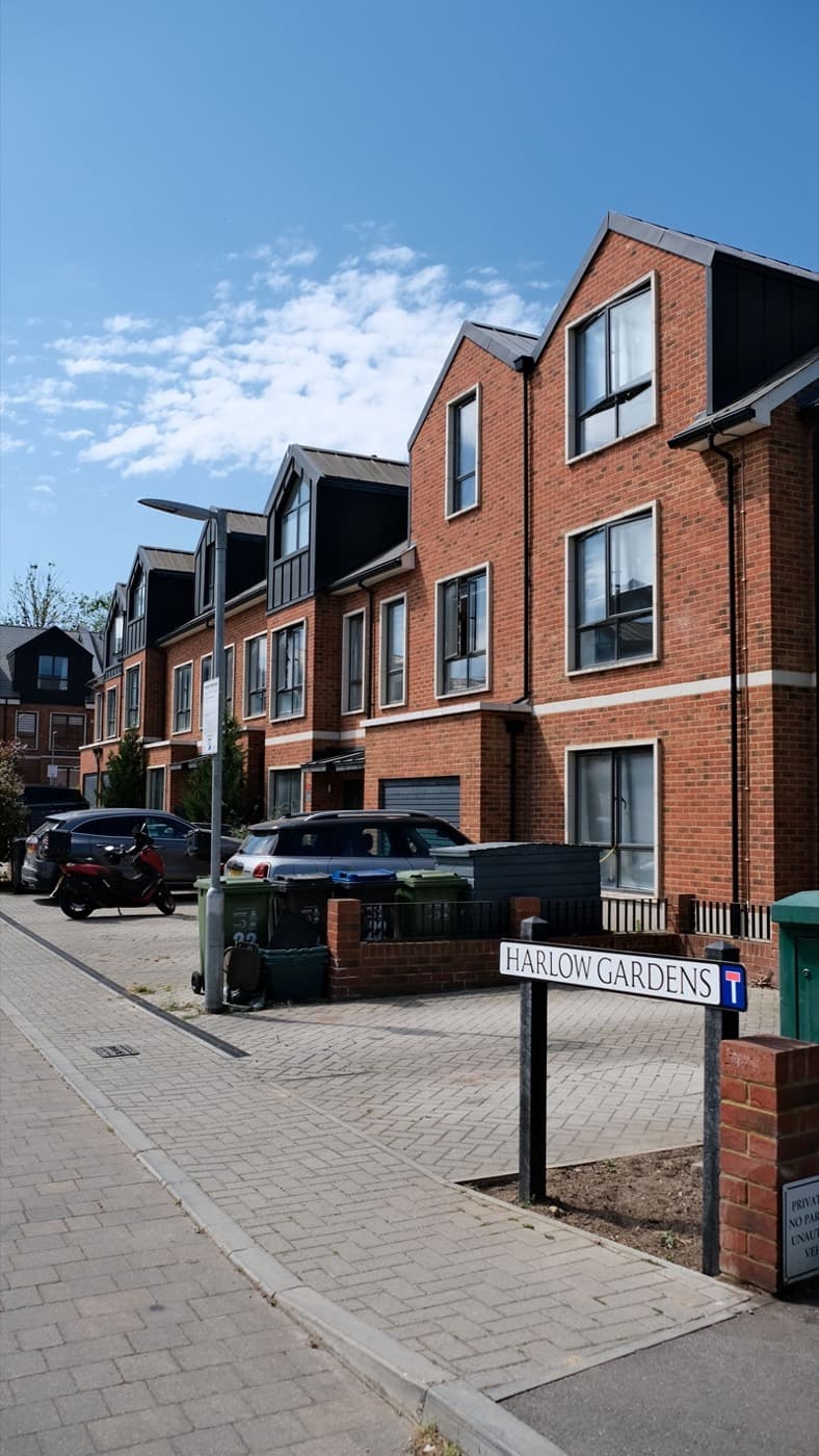 A row of new build British homes